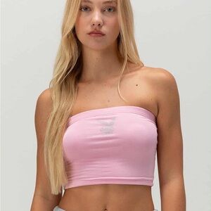 NWT: Women’s Size M PLAYBOY Pink Tube Top with Logo!